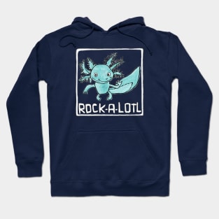 Funny Rock Music Axolotl art, Axolotl Pun, Rock a lotl Axolotl Hoodie